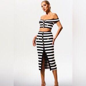 NWT SET: Off-Shoulder Crop & Midi Skirt
